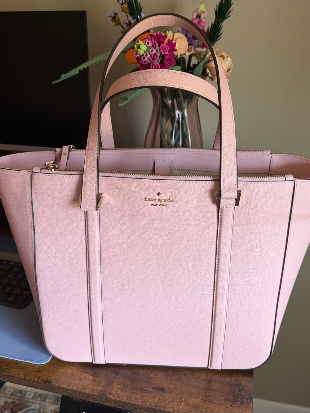 kate spade Pale Pink Saffiano Leather Tote